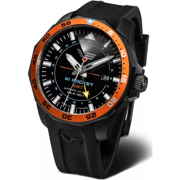 Vostok Europe N1 Rocket GMT Herrenuhr NH34A-225C714-SBLK