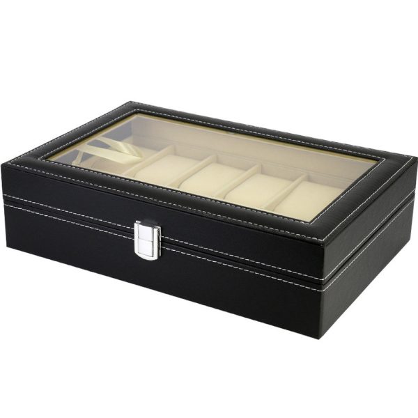 Óratartó doboz 8 rekeszes + 2 ékszer rekesz