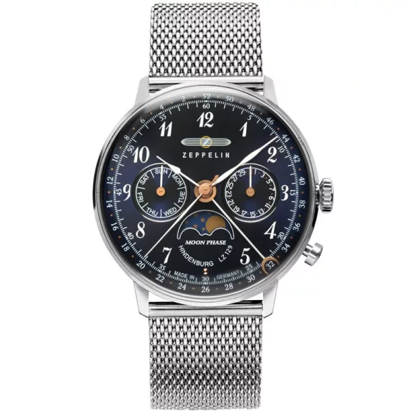 Zeppelin LZ129 Hindenburg Moon Phase Damenuhr 7037M-3