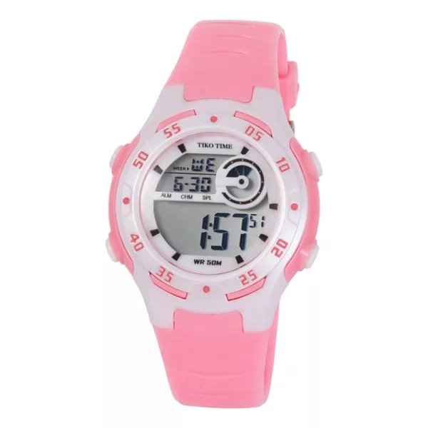 Tiko Time digitale Damenuhr 7455-3 – rosa und weiß