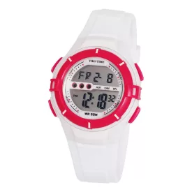   Tiko Time digitale Damenuhr 7455-9 – weiß und cyclamenfarben
