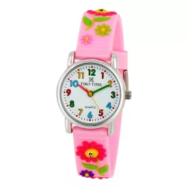 Tiko Time Kinderuhr mit 3D-Armband in rosa 7467-2