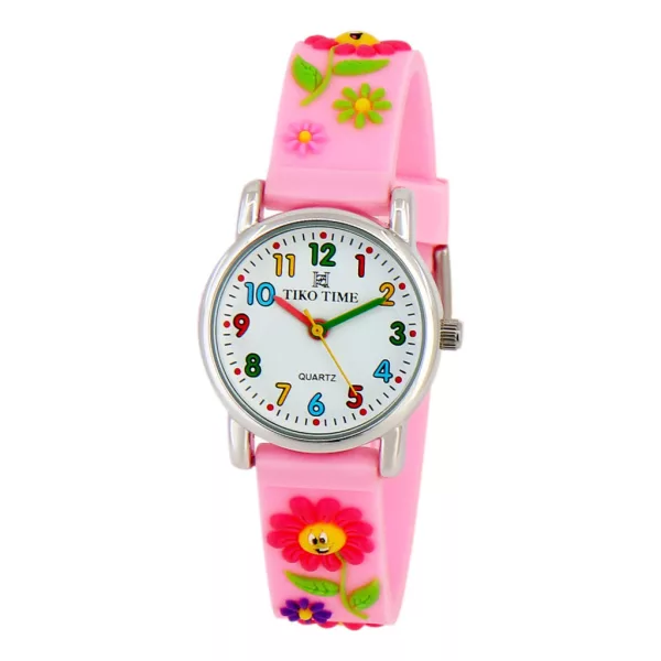Tiko Time Kinderuhr mit 3D-Armband in rosa 7467-2