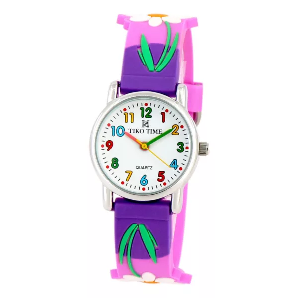 Tiko Time Kinderuhr mit 3D-Armband in lila 7469-1