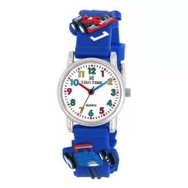 Tiko Time Kinderuhr mit Rennwagen-Motiv 7471-8