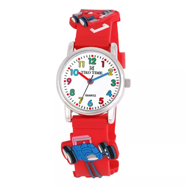 Tiko Time Kinderuhr mit Rennwagen-Motiv 7473-8
