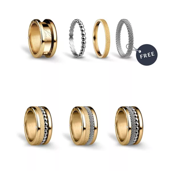 Bering weiblich Ring Satz BICOLOUR-7