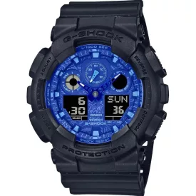  Casio G-Shock Blue Paisley Special Edition Herrenuhr GA-100BP-1AER