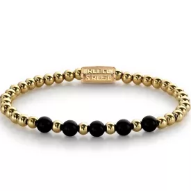   Rebel & Rose Yellow Gold meets Black Madonna weiblich Armband S RR-60080-G-S