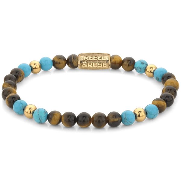 Rebel & Rose Mix Tiger Turquoise weiblich Armband S RR-60104-G-S