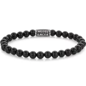   Rebel & Rose Black Velvet Vintage Mann Armband M RR-60121-V-M