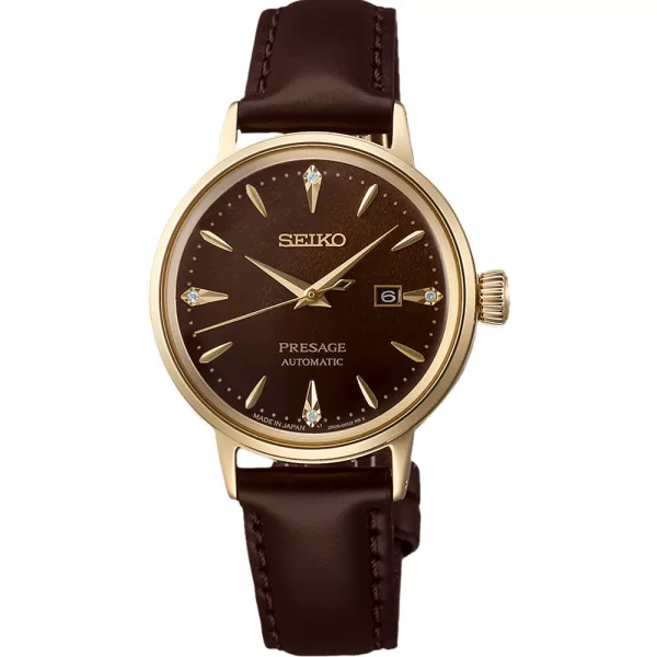 Seiko Presage Jamaican Coffee Diamond Set Cocktail Time Damenuhr SRE020J1
