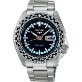   Seiko 5 Sports Checker Flag Black & White Special Edition Herrenuhr SRPK67K1
